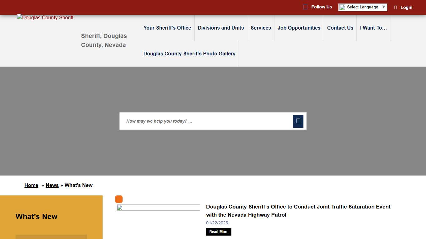 What's New - Douglas County, NV Sheriff